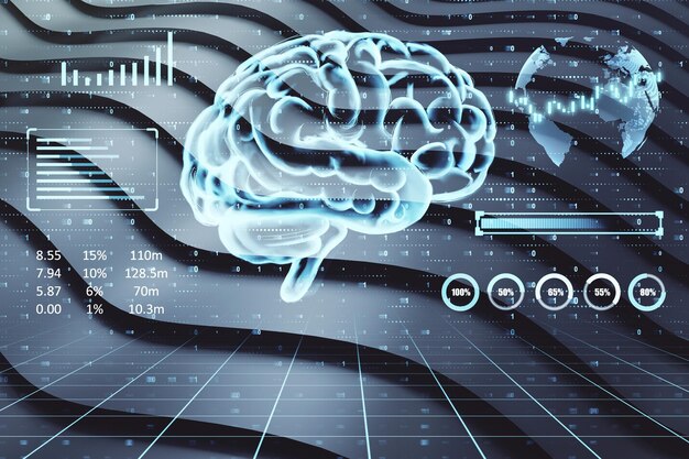 Cutting-edge AI technology workspace showing intelligent automation and digital transformation